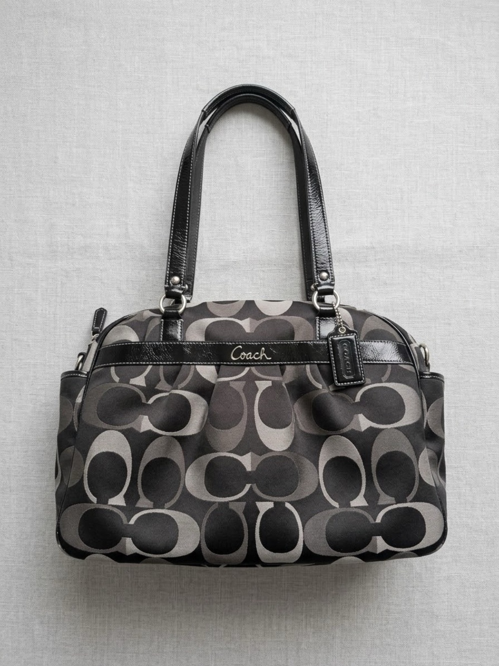 Coach Signature Jacquard Addison Tote Bag in Charcoal/Black F18376